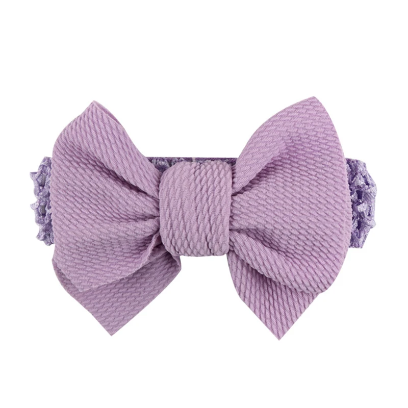 purple Warmom повязка на голову с большим бантом для маленьких девочек; эластичная резинка для волос для маленьких принцесс; яркие цвета; повязка на голову; украшение для волос; Детская повязка на голову - Цвет: purple