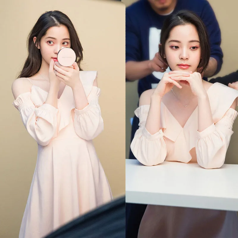 В настоящее время Ouyang Nana Звезда Стиль Знаменитостей летнее женское платье v-образным вырезом с открытыми плечами камзол французский не mainstrea