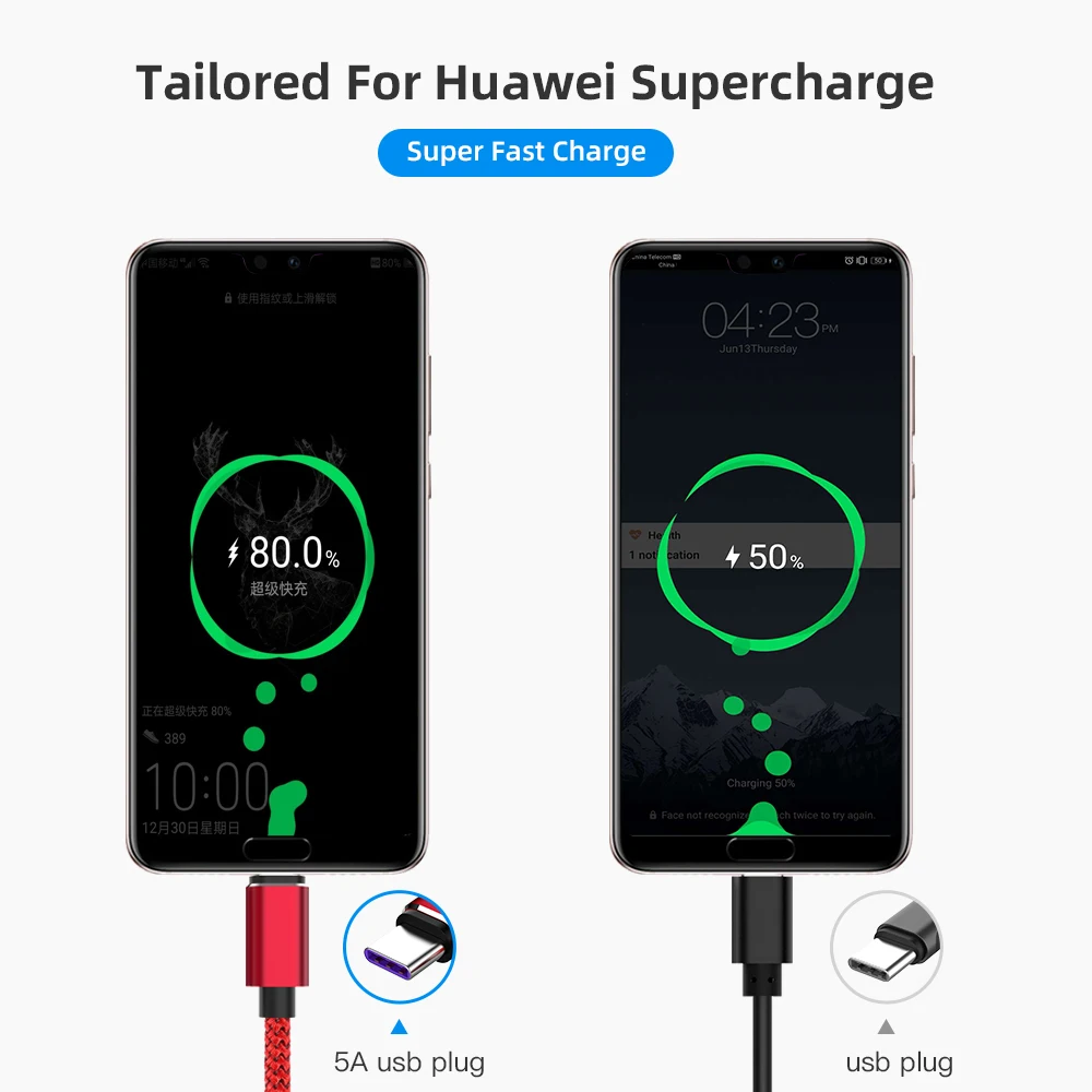 5A type C кабель для быстрой зарядки для huawei P20Pro P30lite Mate20 USB C быстрое зарядное устройство провод для Samsung S8 S9 type-C супер зарядное устройство Кабо