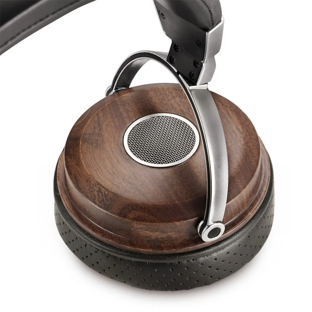 Walnut Wood Wearing HIFI Fever Headphones 50mm Stereo Headphones Open Dynamic Wooden Earphone  Ear Audio Metal Headband Headset 4
