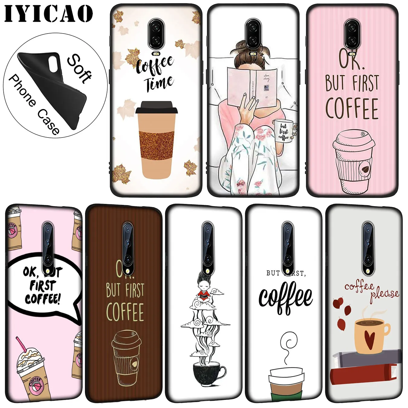 IYICAO ОК но сначала кофе книга Девушка Мягкий силиконовый чехол для телефона Oneplus 7T