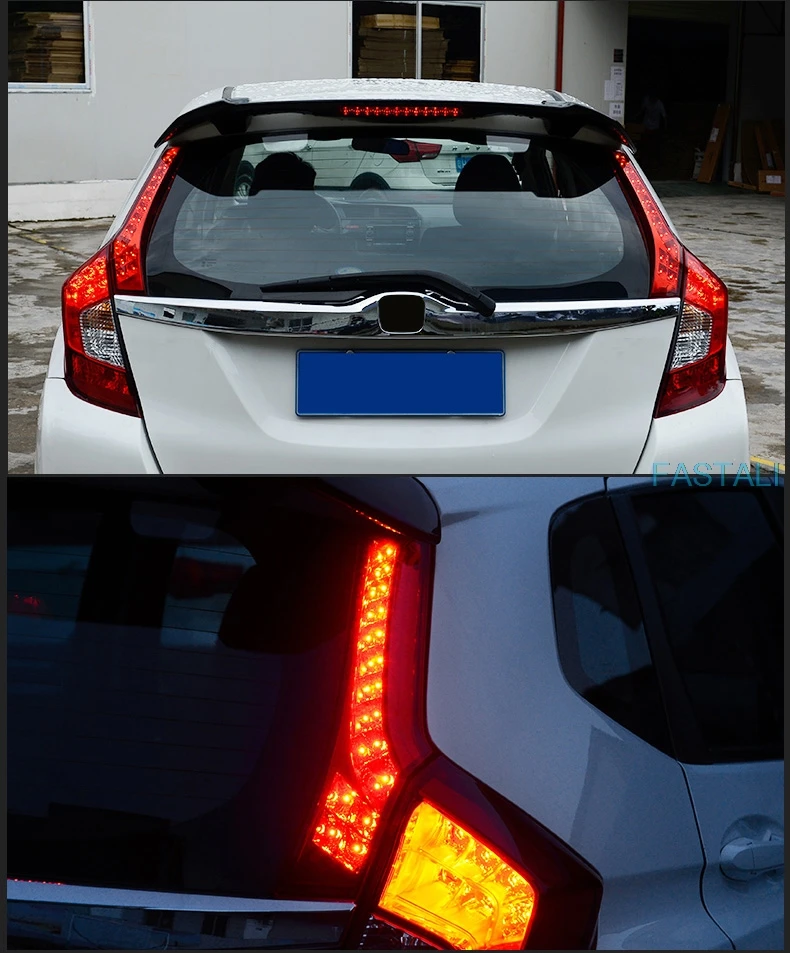 Для Honda FIT JAZZ GK5 модифицированный задний светильник s светодиодный высокий светильник, светильник-колонка, поворотный тормозной светильник, украшение автомобиля