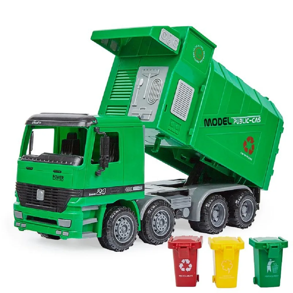 Green children's luminous toy gift sound music inertia cleaning car