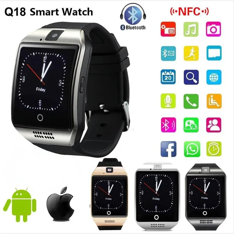 Men's Watches Smart watch Q18 Camera Bluetooth smartwatch 2021 SIM TF Card Women Fitness Bracelet pk amazfit neo gts gt08 A1 X6 |