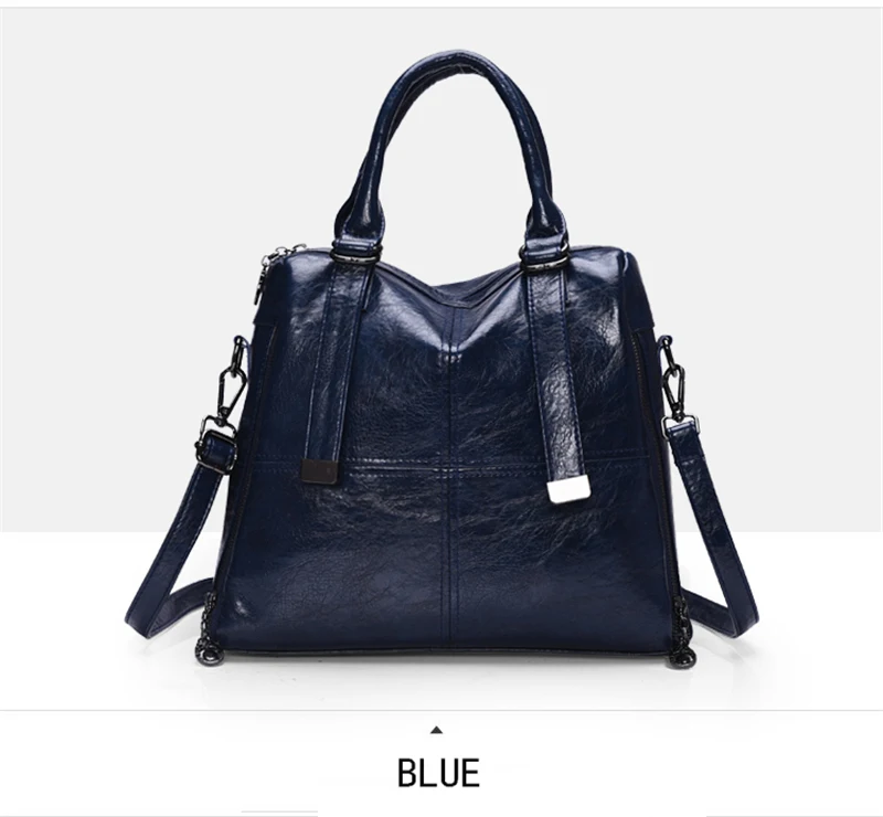 Роскошные женские сумки, дизайнерские мягкие кожаные винтажные женские сумки через плечо, сумки на руку для женщин, повседневные сумки-тоут - Цвет: Blue
