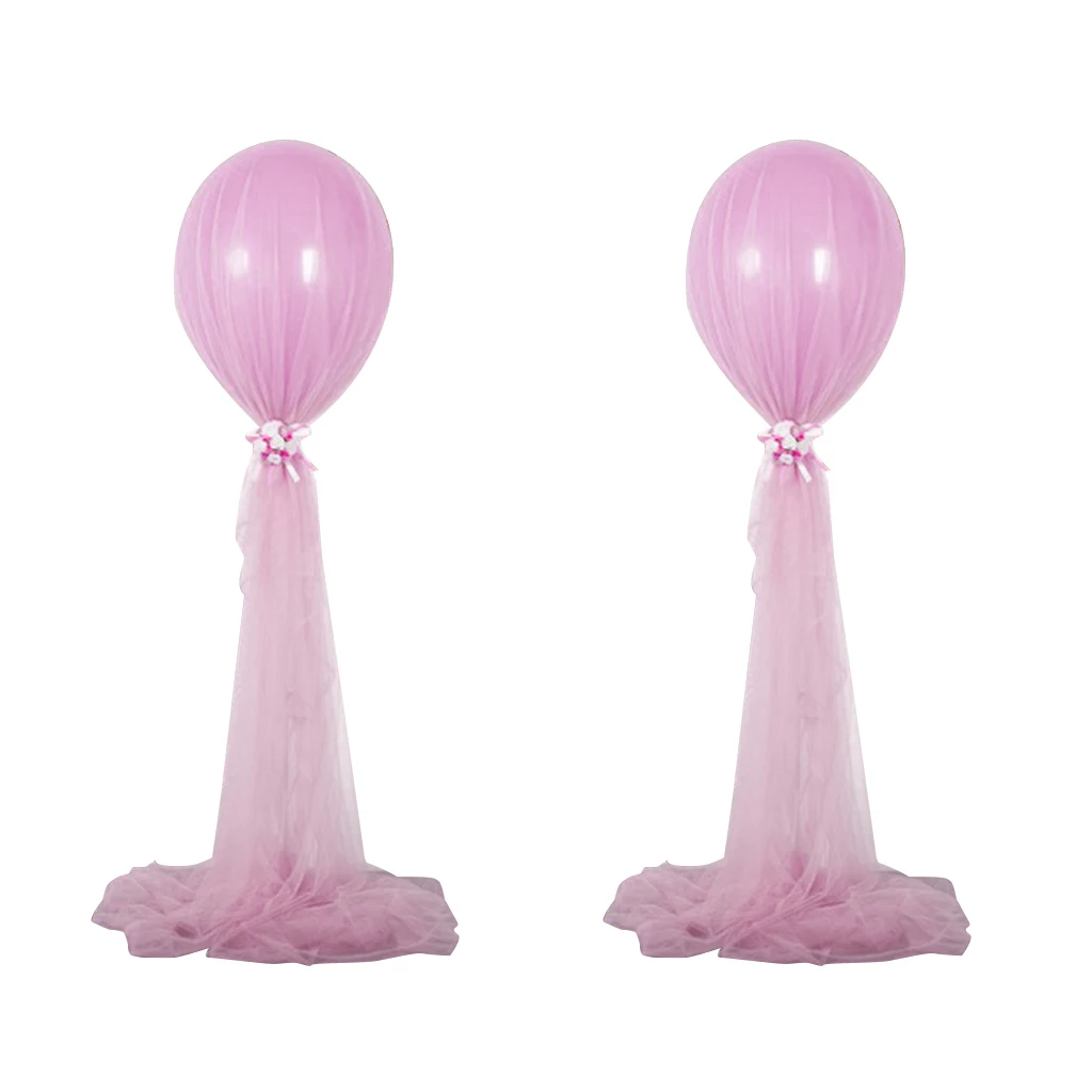  2 Sets Balloon Tulle Stand Party Decorations for Wedding Festivals