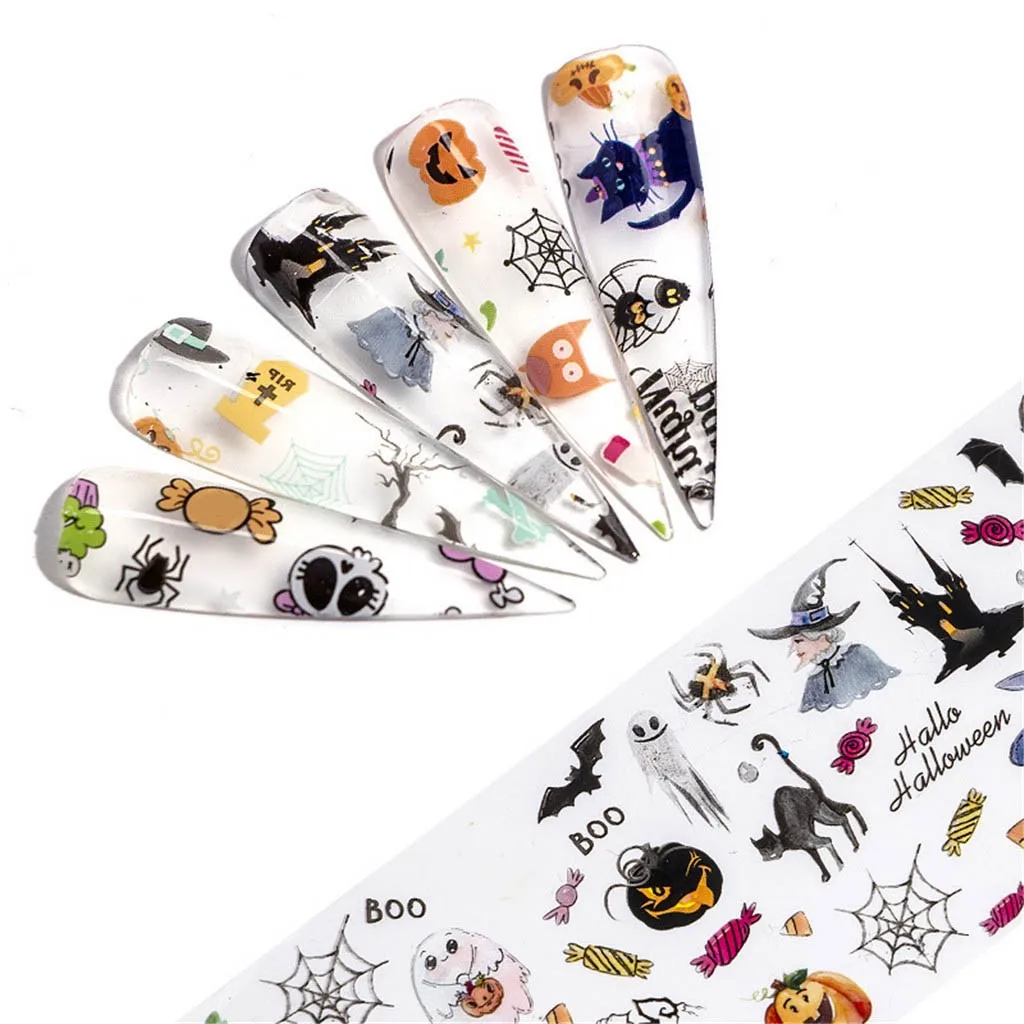 Christmas Holographic Nail Foil Set 10 Pcs Transparent AB Color Nail Art Transfer Sticker Manicure DIY Decoration Foil Nail Art