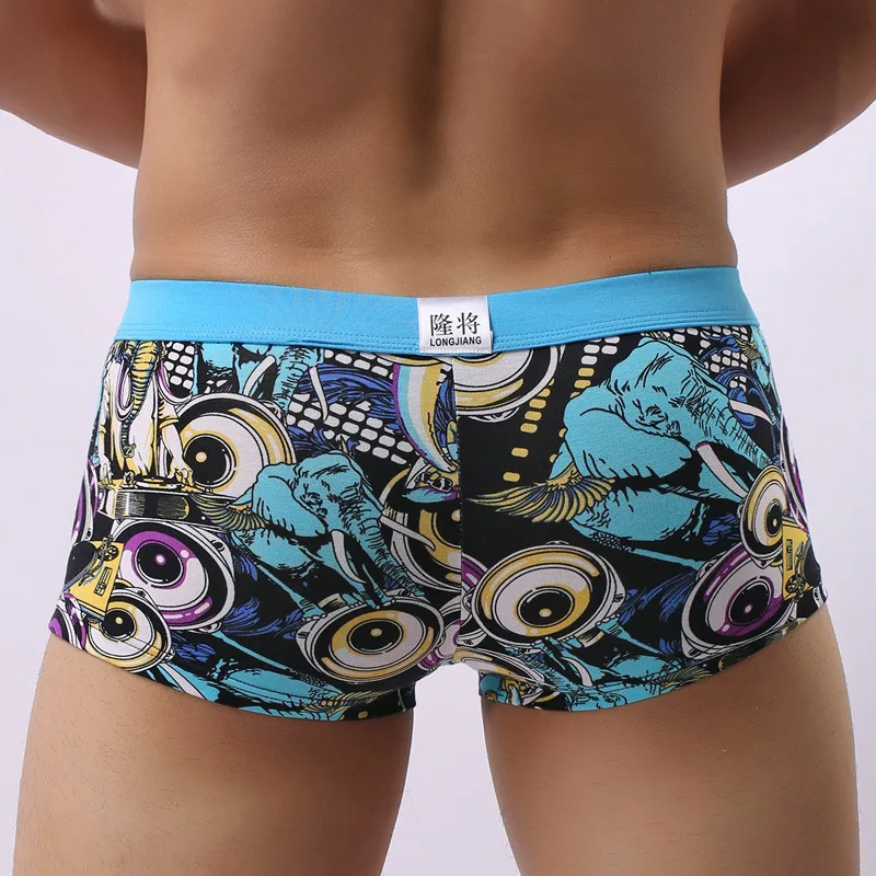 Мужские трусы боксеры Мягкие Гладкие разных цветов с принтом вырезами|Боксеры| |