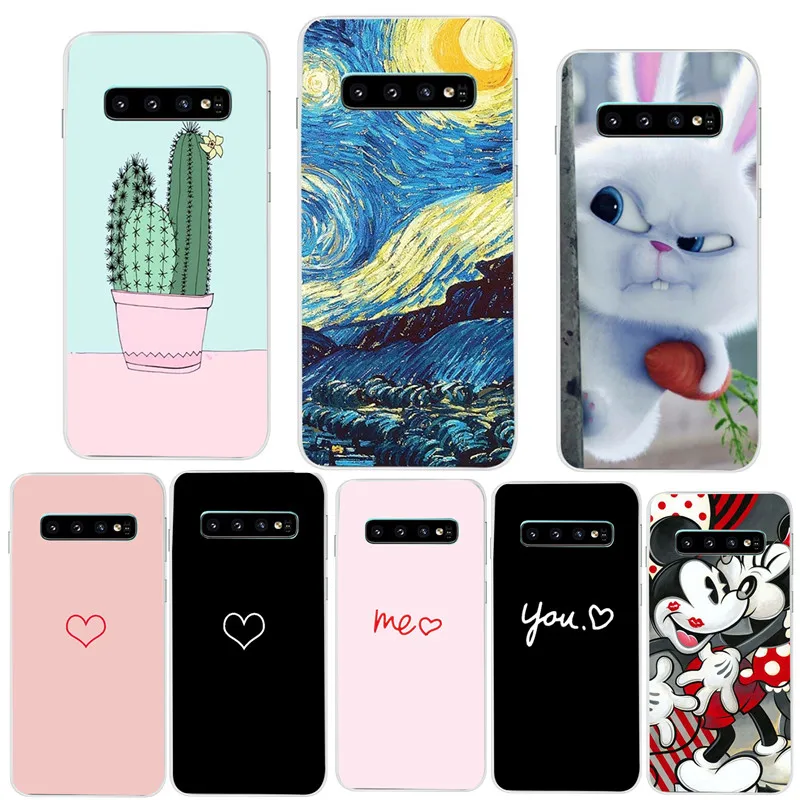 

Soft Silicone Cases For Samsung Galaxy S9 S8 S10 Plus S10E Cartoon TPU Printed Protective Fundas For Samsung A50 A30 S7 Edge
