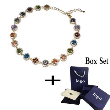 

2020 SWA Fashion Beautifully Shiny Colorful Color Black Pink Necklace For Wife Mother Classic Birthday The Best Gift Wholesaler