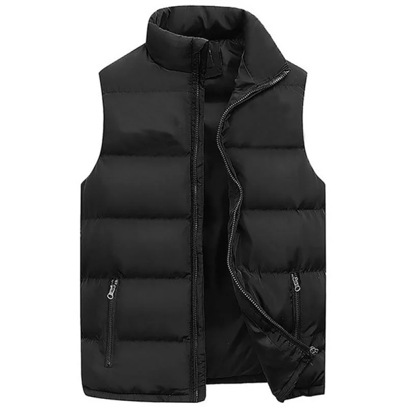 2021 New Autumn Winter Men Vest Jacket For Down Male Cotton-Padded Warm Sleeveless Waistcoat Overcoats Liner Gilet black puffer coat