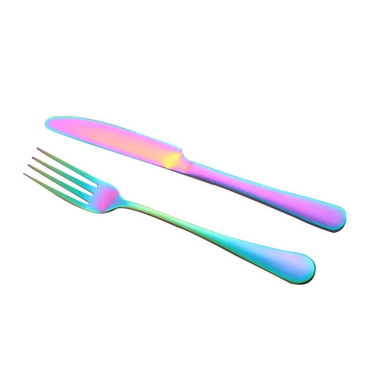 Набор ножей столовые приборы из нержавеющей стали ложка народные наборы ножей столовая посуда в японском стиле костюм набор посуды столовое серебро подарок - Цвет: Multicolor KnifeFolk