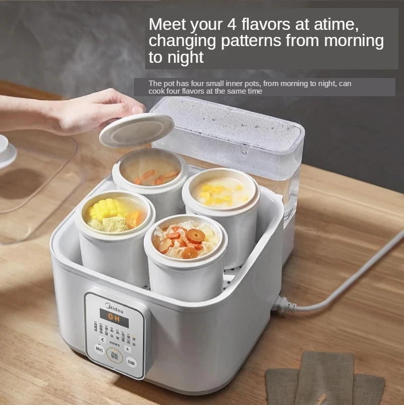 Midea 220V Slow Cookers Electric Stew Finks Kithen Electric Stew Pot Steam Household Ceramic Soup Pot Soup