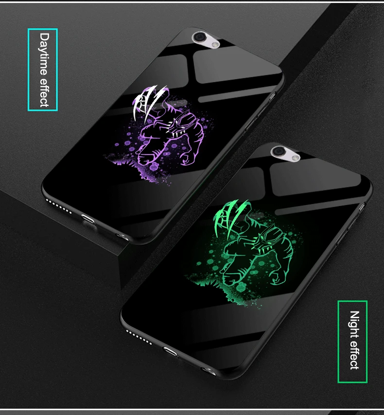 Светящийся чехол с изображением Железного человека СУПЕРМЕНА для OPPO Realme 1 X XT X2 Pro K3 K5, Мстители, Бэтмен, капитан, чехол для OPPO F7 Youth F9 F11 - Цвет: Fight Panther