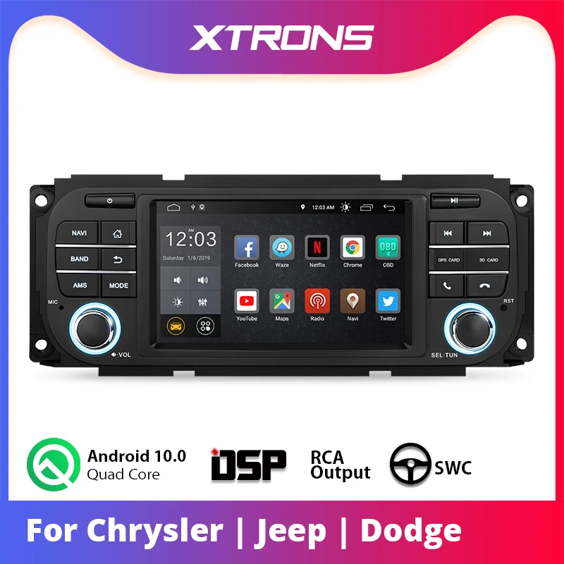 AUTORADIO XTRONS Android 10 per Jeep Wrangler Patriot Chrysler Dodge