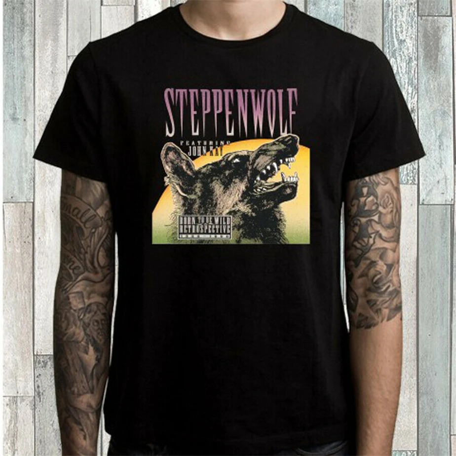Steppenwolf Born To Be Wild Rock Band Мужская Черная Футболка размер S M L XL 2XL 3XL Diy
