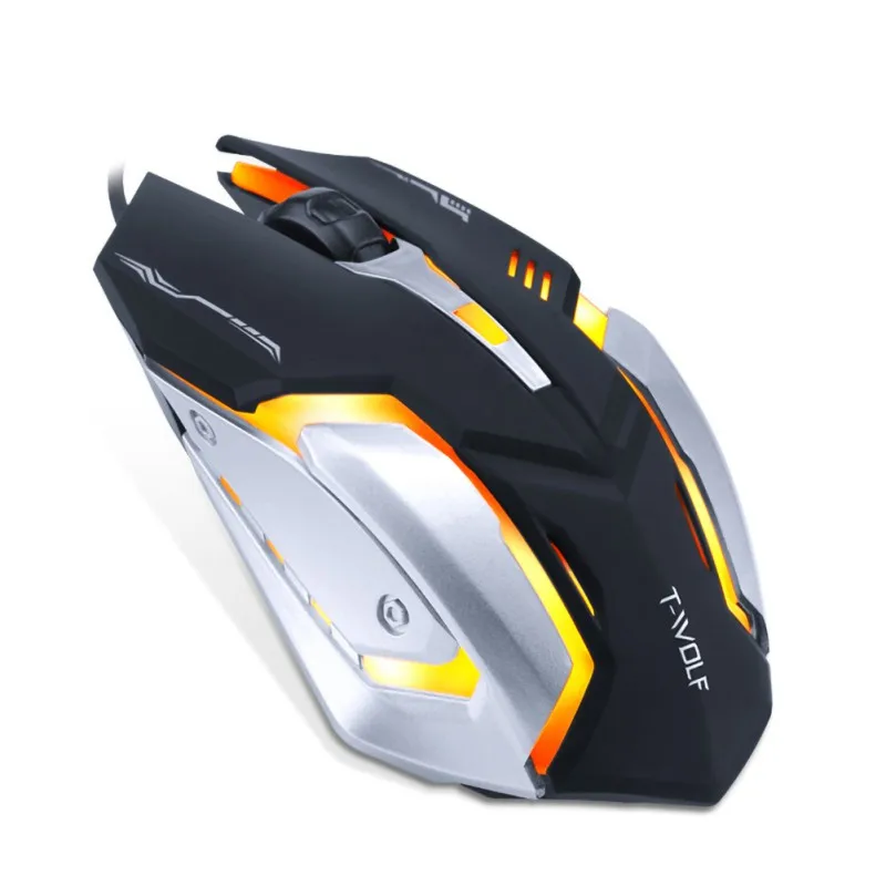 USB Проводная игровая мышь для ноутбука USB PC эргономичная оптическая световая мышь 7 цветов светодиодный пульсирующая подсветка 2400 точек/дюйм