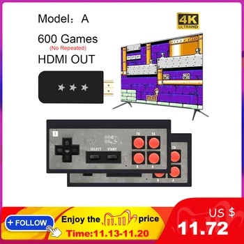 

USB Wireless Handheld TV Video Game Console Build In 568 Classic 8 Bit Game mini Console Dual Gamepad HDMI Output