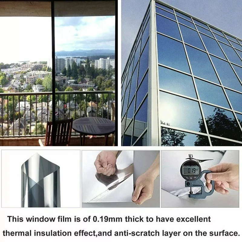 One-Way Mirror Window Film Anti-UV Privacy Self-Adhesive Decorative Window Shades 8M/6M/4M/2M Homes And Offices window film,window privacy film