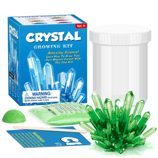 Kids Crystal Growing Kit DIY Science Experiment for Teenagers Boys Toys Magical Funny Crystal Educational Stimulates Interest Green