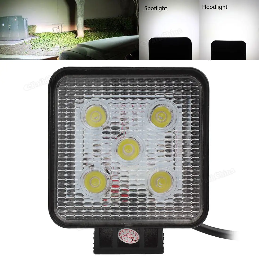 

4 Inch 12V/24V 1000LM 15W Waterproof Square LED Work Light for Motorcycle / Tractor / Boat / 4WD Offroad Car Work Lights
