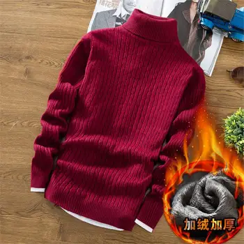 

OLOEY Sweater male Autumn new men's Slim O-neck stripe color Wool leisure men's clothing Brand sweaters plus size M-4XL