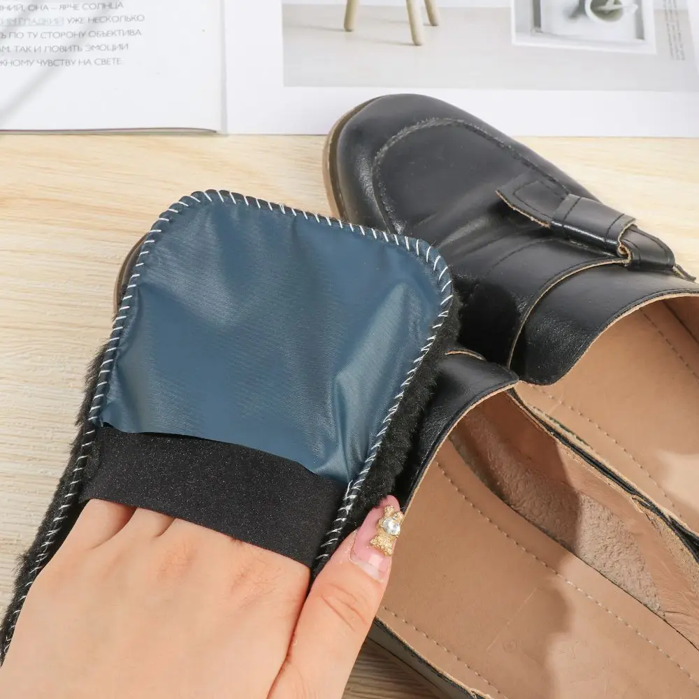 Shoe Gloves Shoe Care Brush Shoes Cleaner Soft Wool Plush Random Color Polished Gloves Wipe Shoes Handbag Brushes Leather Care 4