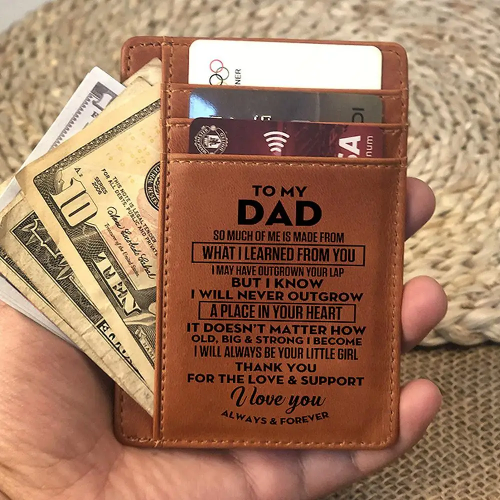 

Leather Card Wallet,Engraved Personalized Minimalist Silm Front Pocket Money Clip,Best Gift for men On Birthday,Anniversary