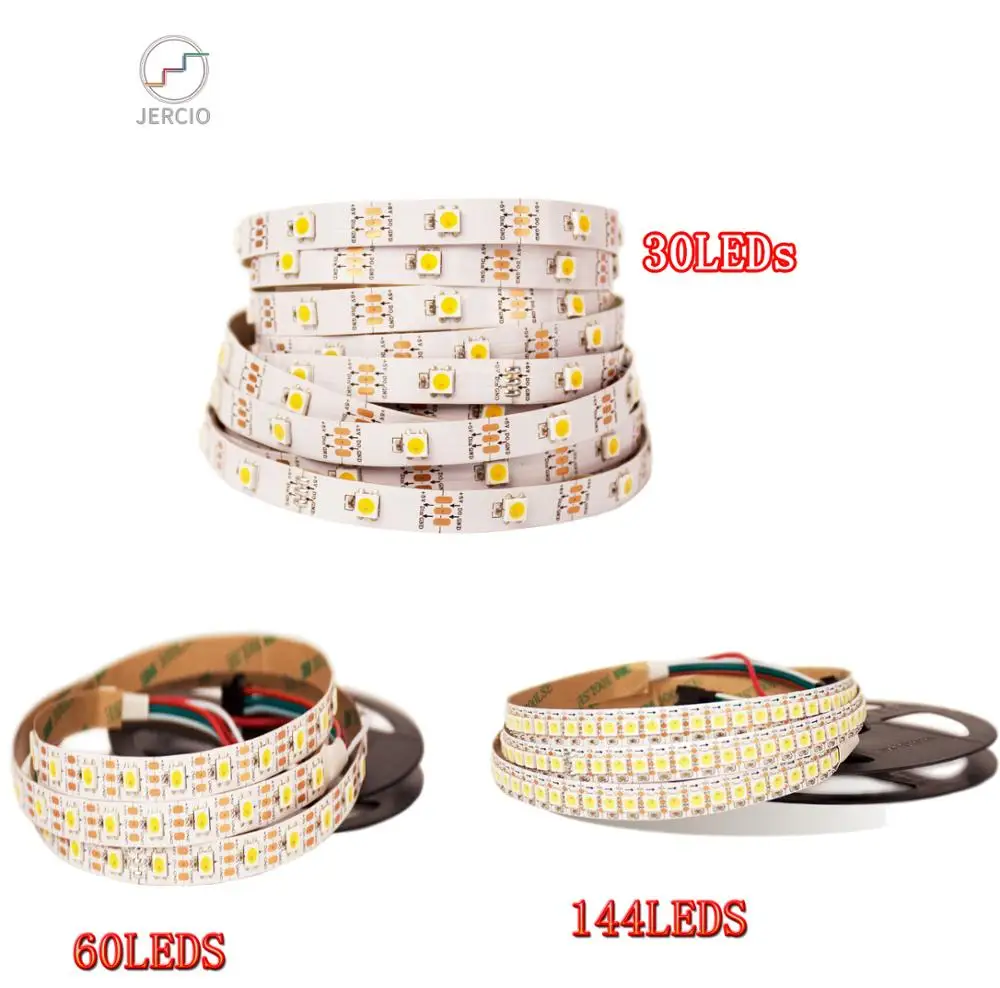 

JERCIO WS2812B-W Single white light digital light strip SK6812 LED Chip Individually Addressable Digital 5V smart DREAM DIY