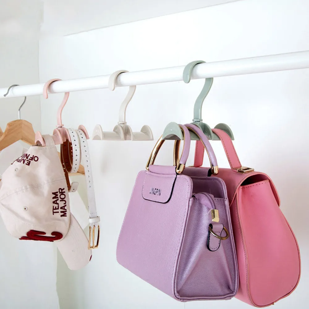 

Storage 1pcs Creative Rotate Hook Belt Tie Bag Scarf Closet Organizer Holder Hanger Rack Bathroom Kitchen Hanger Door Decor