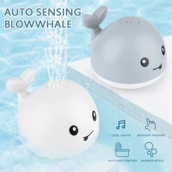Baby Bath Children Whale Electric Induction Sprinkler Music Colorful Lights Baby Play Bath Toys Water Toys Jouet Bebe Toddler 1