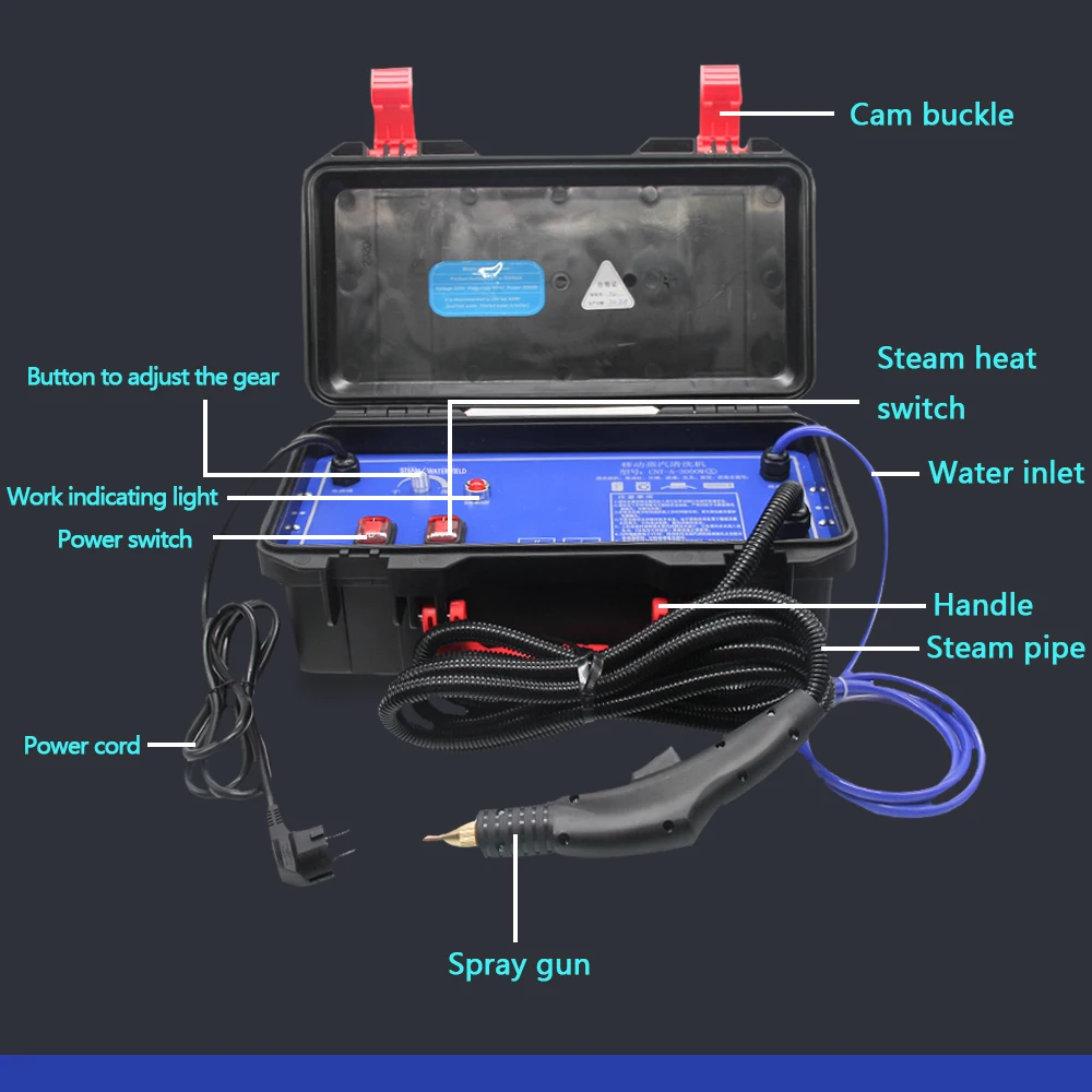 US $112.36 New Design Multifunction Portable Cleaners High Efficiency Handle 3000W Steam Cleaner For WindowAir ConditionerFridge
