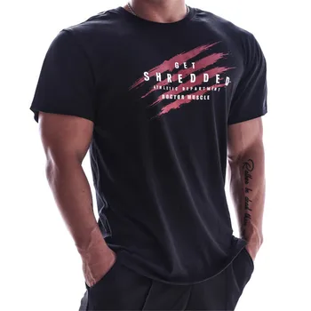 

2019 summer Men T-shirt cotton Short sleeve t shirt gyms Fitness bodybuilding T-shirts New O-neck Brand Running WLBB4