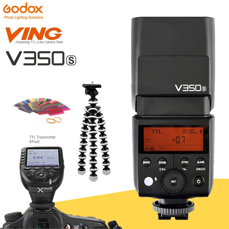 В наличии GODOX Mini V350S TTL HSS 1/8000s GN36 2 4G Беспроводная вспышка XProS триггеры для Sony a7RIII a7RII