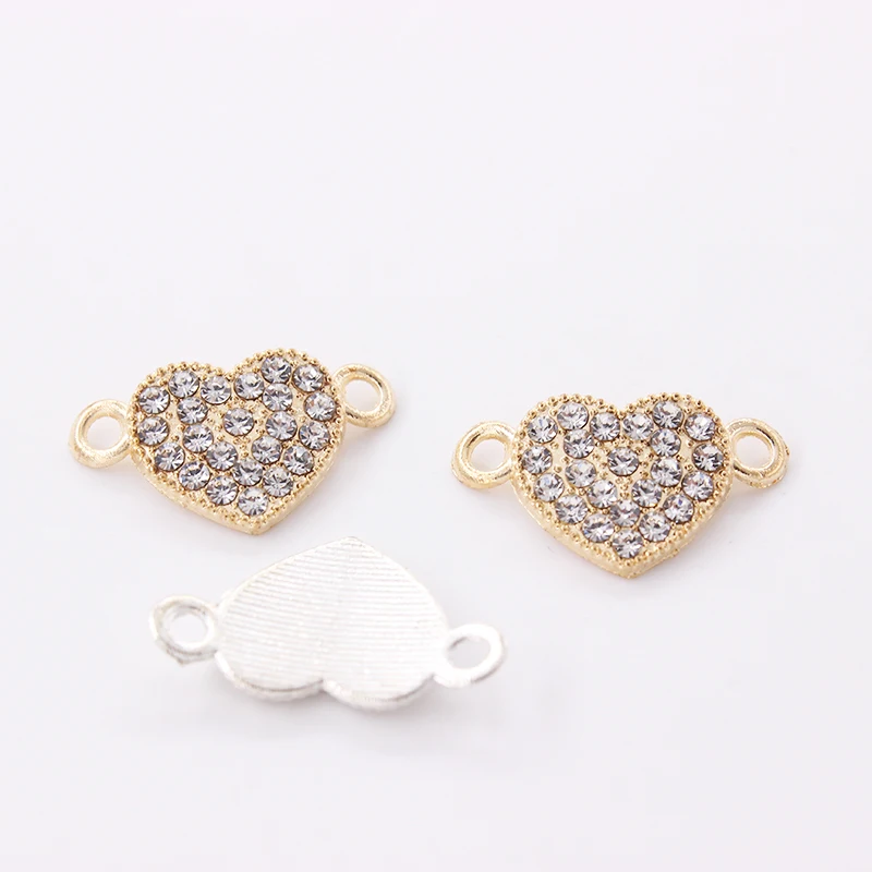 30 шт./лот подвески в виде сердца из горного хрусталя соединители для подвесных