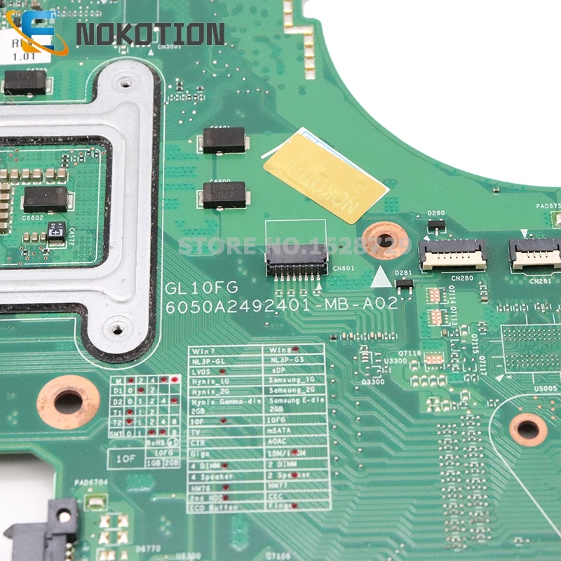 NOKOTION GL10FG 6050A2492401-MB-A02 V000288220 1310A2492460 для Toshiba satellite P870 P875 Материнская плата ноутбука SLJ8E DDR3