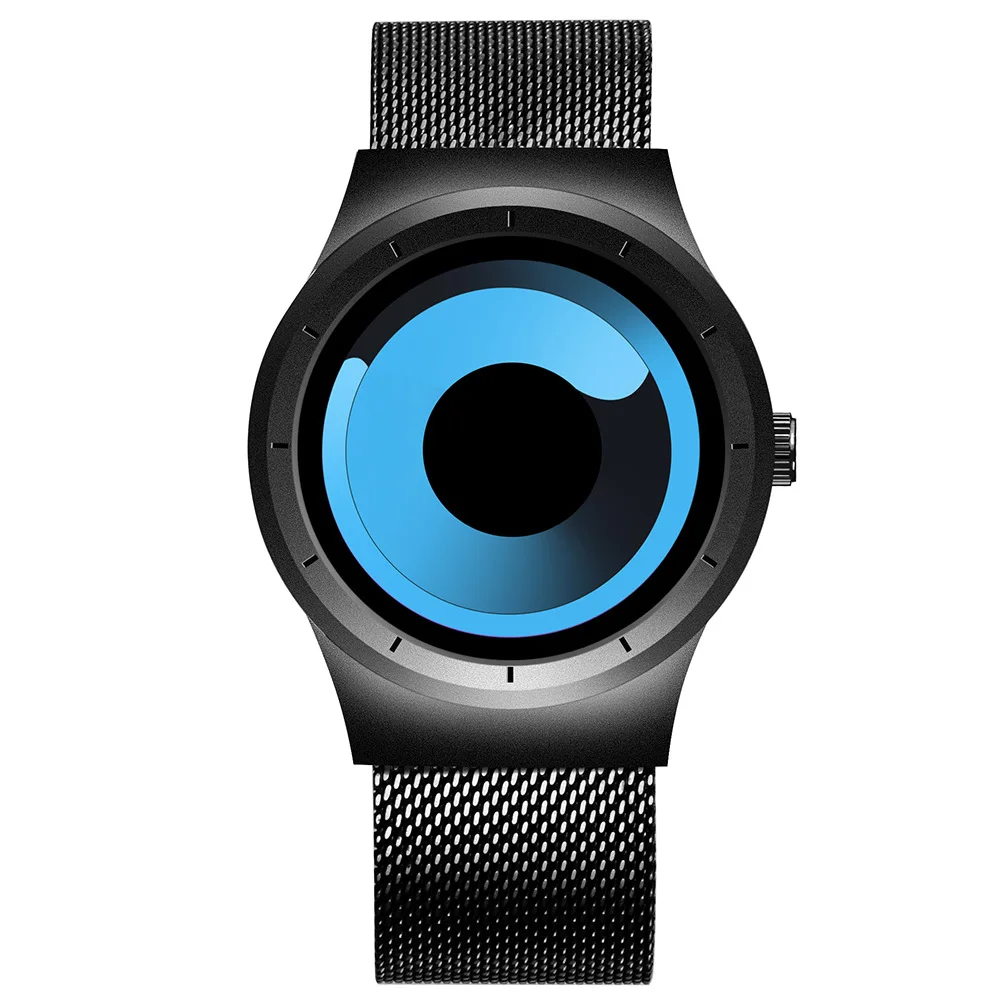 

Mens Creative Watches Top Brand Luxury Fashion Quartz Sports Watch Business Concept turbine dial Wrist Watch Relogio Masculino