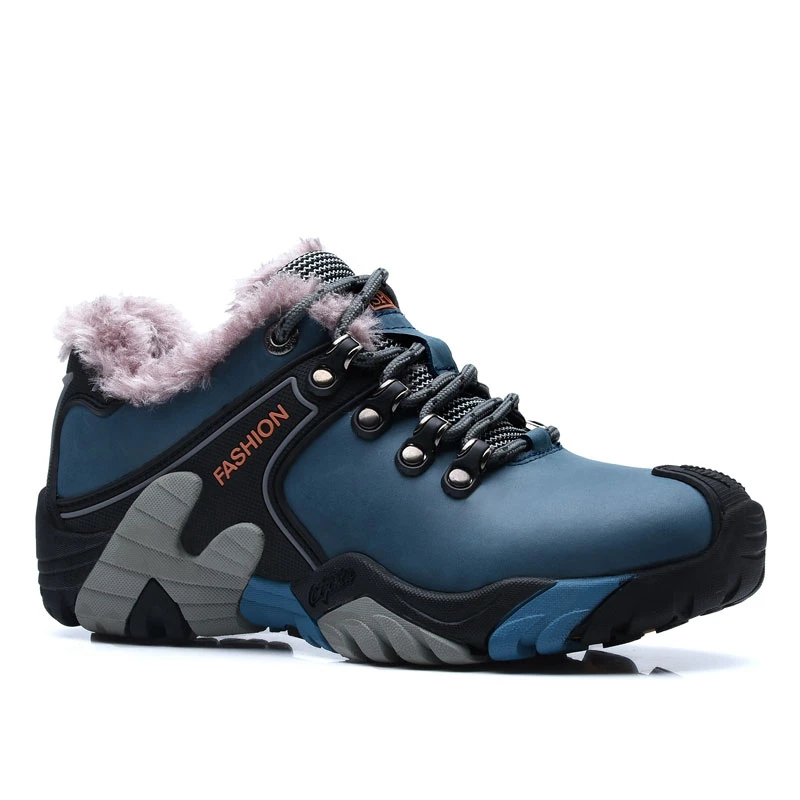 Унисекс уличная походная обувь для любителей водонепроницаемой дышащей охотничьей треккинговой обуви из натуральной кожи, спортивные альпинистские походные кроссовки - Цвет: Blue 05