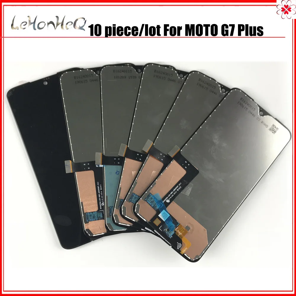 10 шт./Лот ЖК дисплей для Motorola Moto G7 Plus сенсорный экран дигитайзер в сборе MOTO