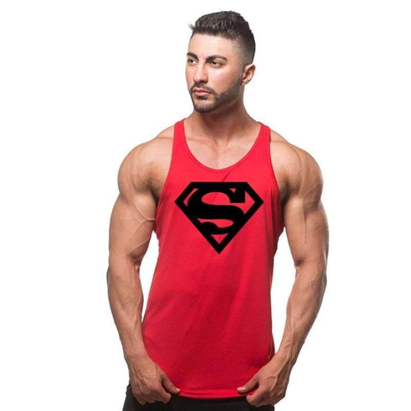 Los hombres de bodybuilding chaleco estampado informal con letras gimnasio hombres chaleco Chaleco de los hombres de la ropa interior