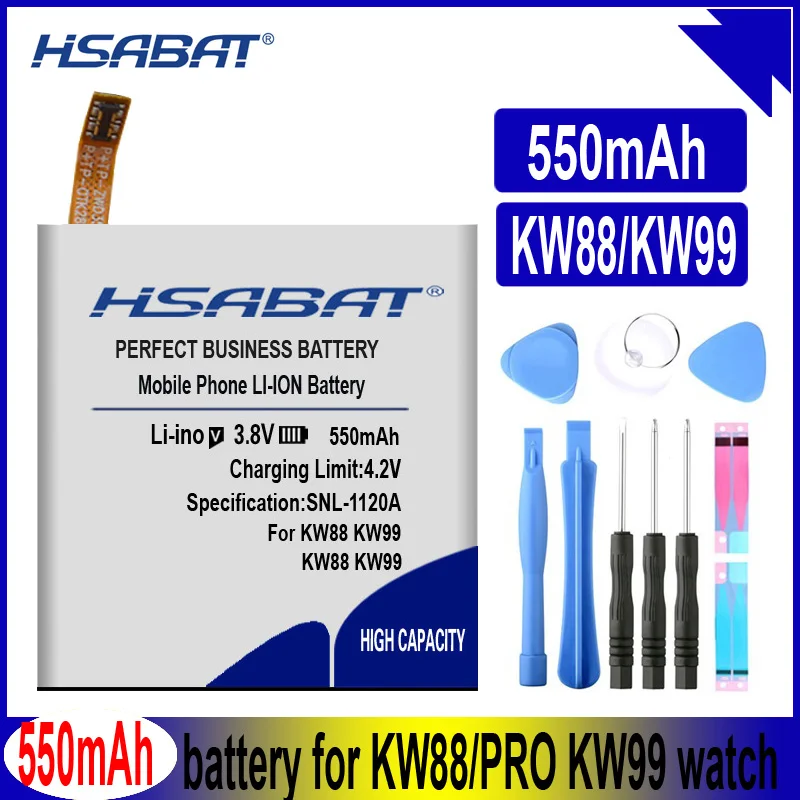 Аккумулятор HSABAT KW88 550 мАч для умных часов kingwear KW99 Pro|Аккумуляторы мобильных