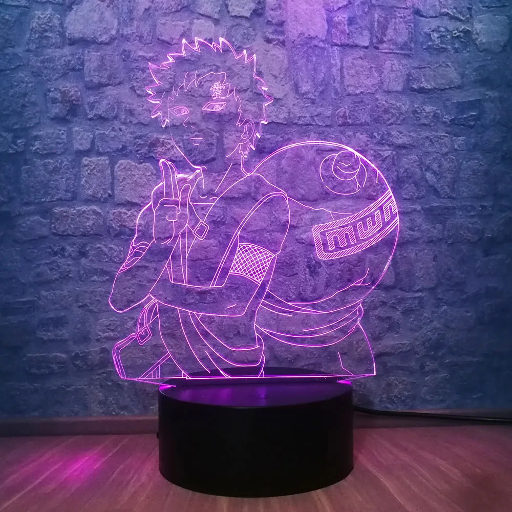 Generic Naruto Night Light 7 Color Change Led Touch Table Lamp Team