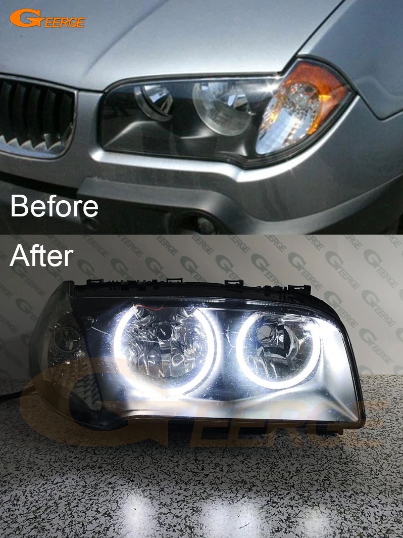 For BMW E83 X3 2003 2004 2005 2006 Pre Facelift Ultra Bright SMD LED Angel Eyes Halo Rings Kit Day Light Car Styling Accessories