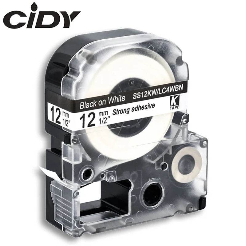 CIDY 12 мм черно-белая SS12 кВт/LC-4WBN9 LC4WBN совместимая этикетка лента SC12YW для принтера