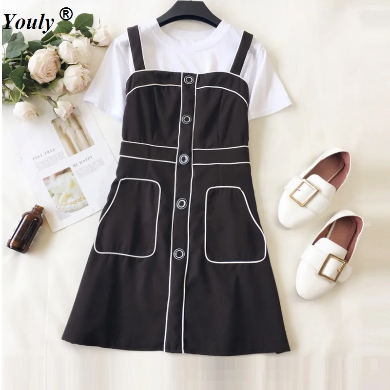 

Black Single Breasted Tank Dress Women 2019 Casual Sexy Slim Stretchy Button Pocket Square Neck Vest Straight Dress Vestidoes