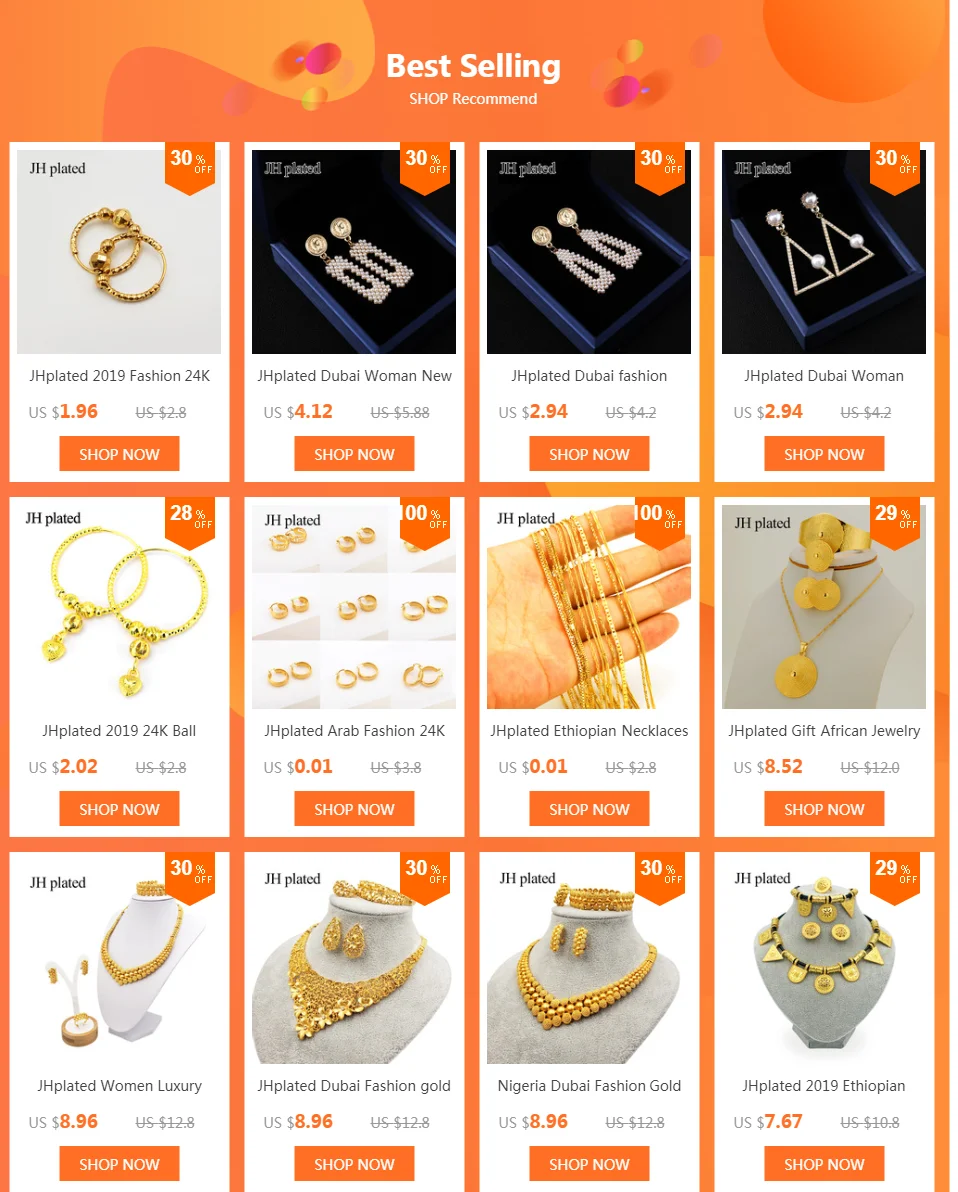 JHplated Арабская Мода 24K серьги-кольца для женщин/девушек золотого цвета ювелирные изделия Ближний Восток Африка Эфиопский лучшие подарки Вечерние