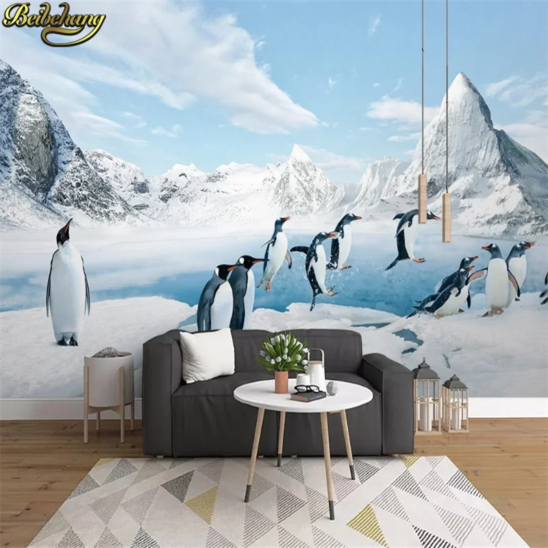 Фотообои beibehang на заказ фотообои для гостиной со льдом снегом животными обои