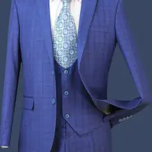 Смокинги Костюмы мужской свадебный костюм Slim Fit деловой костюм жениха набор костюмов смокинг для мужчин(пиджак+ брюки+ жилет