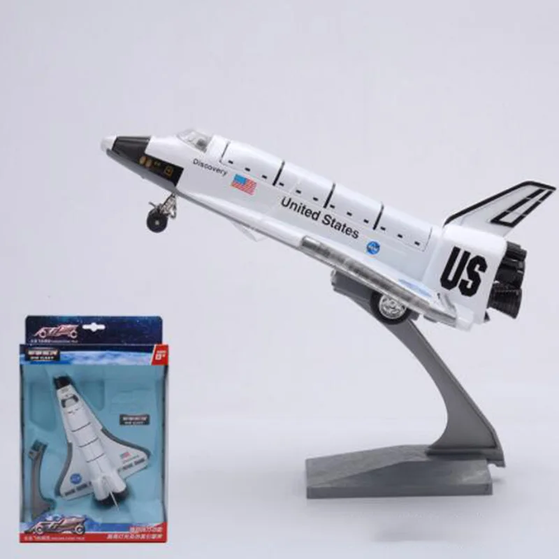 

18.5CM US Spacecraft Airplane Spaceship Aircraft Columbia Alloy Metal Space Shuttle Model with Sound Light Toy Collective Model