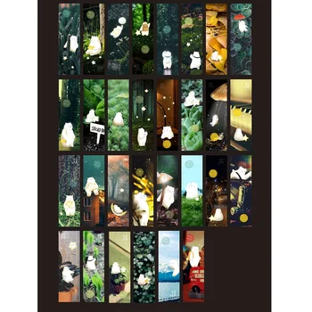 

30pcs Sleep White Bear Bookmarks for Reading Books Accessories Book Marker Postcard Stationery Office School Student Gift F6394